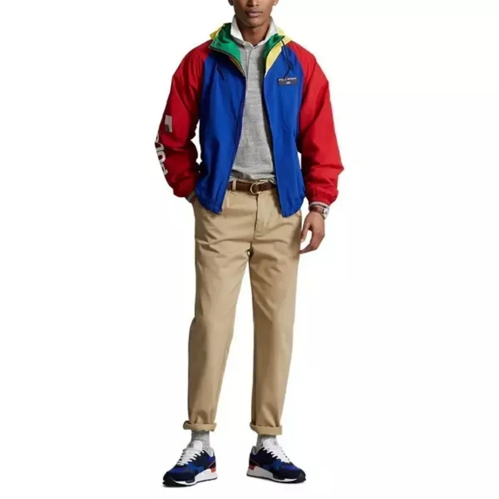 Polo Sport Ralph Lauren Color Block Windbreaker Jacket Men's Small S Blue Red US
